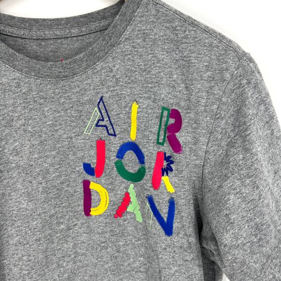 Nike Air Jordan Jump Man The Cradle Gray T Shirt Mens Sz M Double Sided Graphic - Picture 2 of 8